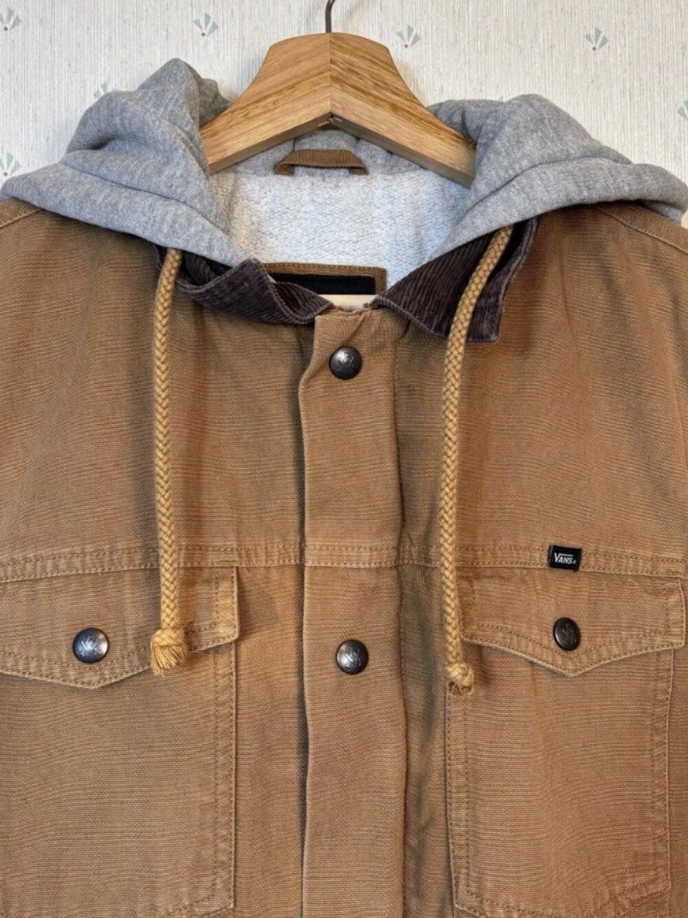 Vans Jacket Men L Barn Chore Flannel Lined Duck Canvas Brown Union - Picture 4 of 8